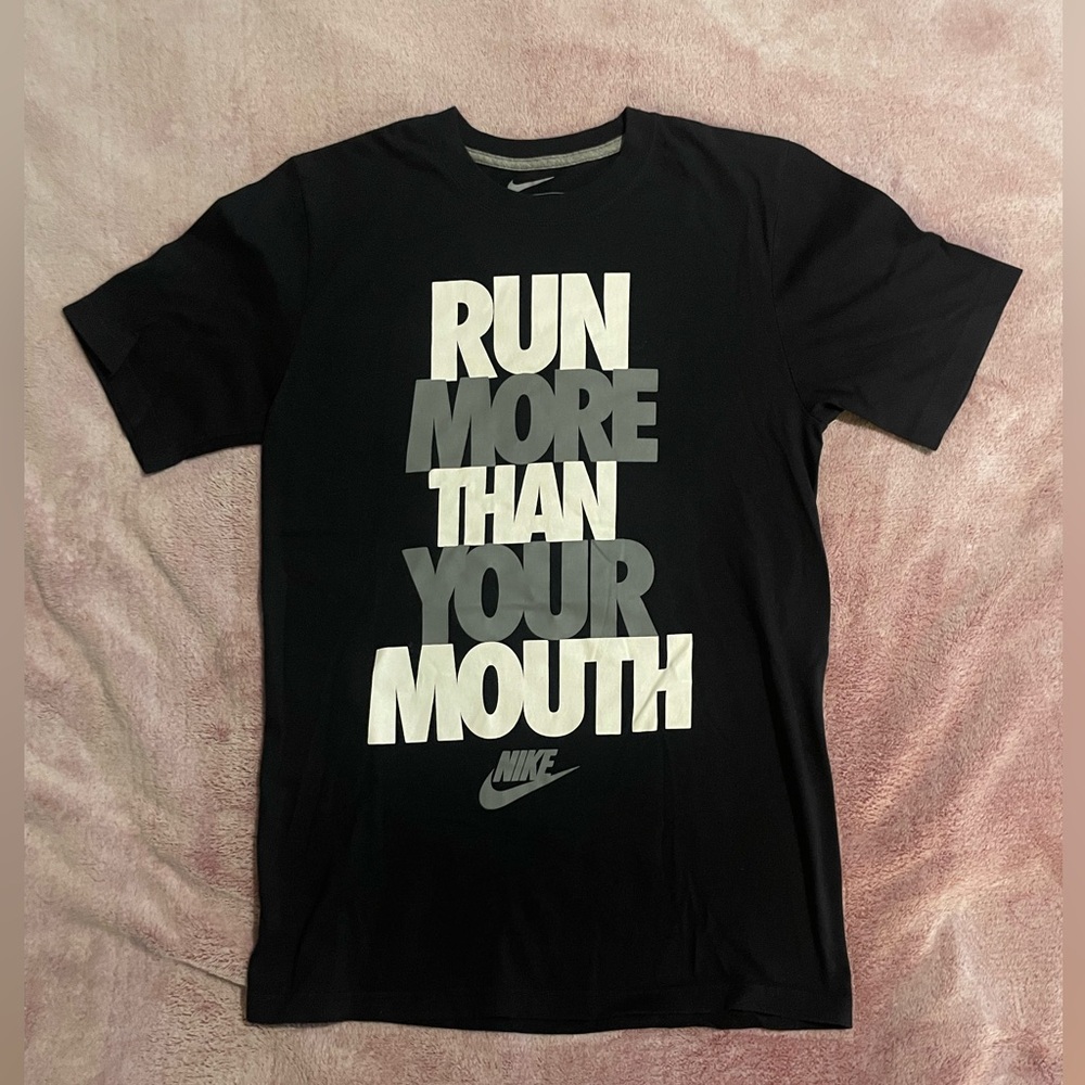 LAST PRICE DROP - EUC Nike Black Men's Run More Than Your Mouth Tee